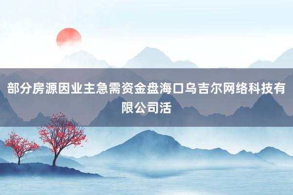 部分房源因业主急需资金盘海口乌吉尔网络科技有限公司活